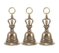 LAPYAPPE Charms Term Vintage Decorative Bell 3pcs Bells Small Brass Use Hanging Ornaments Easy to Long Using Christmas for Crafts Bag DIY Crafts and Decoration