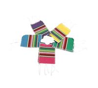 LAPYAPPE Colorful Mexican Beer Bottle Ponchos 5pcs Set with Rainbow Stripes Mini Serapes Decorative Covers for Cinco De Mayo Party Decorations