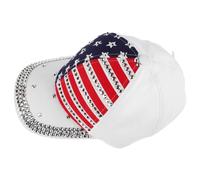 LAPYAPPE Cotton Five-pointed Star Baseball Cap with Rhinestone Bling, Sturdy and Versatile Accessory for Outdoor Adventures and 4th of July Celebrations, Adjustable Unisex Hat