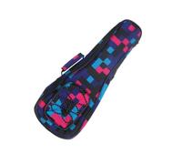 LAPYAPPE Cotton Padded Ukulele Carry Bag Red Plaid Floral Pattern Double Shoulder Backpack with Strap and Reinforced Handle for Men and Women Musicians
