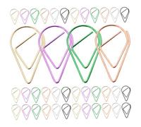 LAPYAPPE Creative Water Drop Small Paper Clips 100pcs Metal Mini Stationery Clips for Office School Letter Organization and DIY Bookmarks Random Color