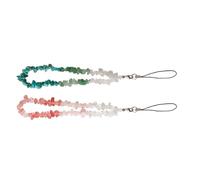 LAPYAPPE Delicate Phone Charm 2pcs Crystal Red Green Decorative