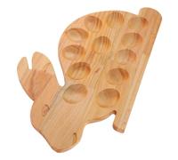 LAPYAPPE Deviled Egg Serving Plate Wooden Rabbit Shaped Appetizer Tray for Easter Easy to Clean Egg Storage Holder Compartment Design for Families and Versatile Use