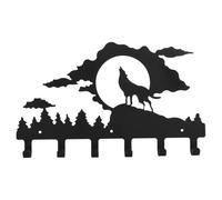 LAPYAPPE Door Hat Organizer Hook Wall Coat Hanger 6.5x2.5x1.8inch Iron Creative Howling Wolf Shape Easy to Clean Hanging Small Items for Decorating Your Room