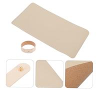 LAPYAPPE Double-sided Desk Mouse Pad Soft Cork and PU Leather Non-slip Mousemat for Office Home Gaming with Stitched Edges Comfortable Wrist Support Modern Desk Accessory