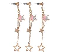 LAPYAPPE Dust Plugs Headphone Jack Covers Alloy Star-shaped 3.5mm 3 Pcs Product accessories Anti-dust with Fashionable Lovely Pendant Design for Mobile Devices