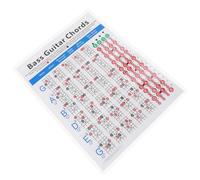 LAPYAPPE Electric Bass Chord Practice Chart for Beginners Reference Learning Guide Poster Color-coded String Fingering Diagram Suitable for Novice Guitar Players and Classroom Use