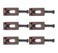 LAPYAPPE Electric Guitar Bridge Saddles Set with Straight Spring Design and Black Screw Reinforcement 6pcs Zinc Alloy for Daily Practice and Longterm High-intensity Use
