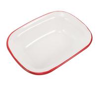 LAPYAPPE Enamel Food Storage Pan and Bake Pan in Red, Rectangular Shape with Safe Material and Scratch-Resistant Surface, for Baking, Roasting, and Serving Meals at Home