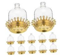 LAPYAPPE European Style Plastic Candy Dome Boxes with Lid, 12pcs Small Wedding Favour Chocolate Boxes, Cover with Gold Base Candy Wrapping Treat Containers for Party and Food Storage