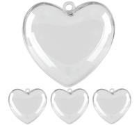 LAPYAPPE Fillable Ornaments with Hanging Hole 4pcs Heart Shaped Display for Valentine’s Day and Christmas Party Decorations for Home and Birthday
