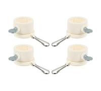 LAPYAPPE Flag Pole Flag Bracket 4 Pcs with Rotating Mounting Clips , Sturdy PVC and Stainless Steel Versatile Outdoor Pole Accessories Outside House for Schools and Garden Use