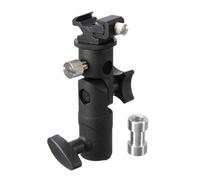 LAPYAPPE Flash Lamp Bracket Flashlight Holder Flashlight Stand Supply Aluminium Alloy Abs Sturdy User-Friendly Black Photography Adapter with 10mm Umbrella Rod Hole and 3/8' to 1/4' Screw