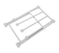 LAPYAPPE Foldable Vertical Dish Cloth Rack Holder for Kitchen Storage Four Rods Plastic Construction and Good Ventilation for Organising Kitchen Towels and Dishcloths