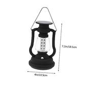 LAPYAPPE Hand Cranked Solar Kerosene Lantern with Vintage Design Portable Camping Light for Outdoor Use Multi Function Solar and Manual Charge Lamp in Black