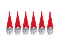 LAPYAPPE Hat Made of Nonwoven Fabric Covers Set 6pcs Christmas Red Bottle Wine and Decoration, Unique and Adorable Holiday Wine Bottle Decorations for Restaurant Hotel