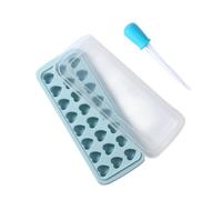 LAPYAPPE Heart Shaped Silicone Ice Cube Set with Lid and Dropper for Convenient Ice Removal and Dust Protection, for Food, Chocolate, and Drink Chilling Random Color