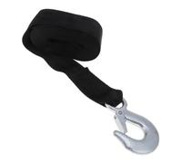 LAPYAPPE Heavy Duty Trailer Winch Strap with Secure Steel Hook, 1.5 Ton Breaking Strength, 4.7cm Wide Black Polyester Webbing for Boat Launching and Loading