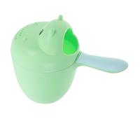 LAPYAPPE Hippo Shaped Shampoo Rinse Cup with Handle Safe Fine Water Outlet Bath Rinse Cup for Boy Girl Practical Shower Mug for Hair Washing Cute Green Bath Essential