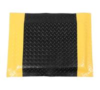 LAPYAPPE Industrial Anti-fatigue Floor Mat for Standing Desks and Sensitive Electronics, Heavy Duty Rubber Pvc Foam with Diamond Plate Surface, 0.8 Inch Thick, Black with Yellow Safety