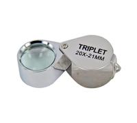 LAPYAPPE Jewel Loupe Lightweight Folding Housing Illuminated Pocket Size with 20x Magnification Steel Chromed round Magnifier for Fine Art Inspection for Sapphire and Emerald Examination