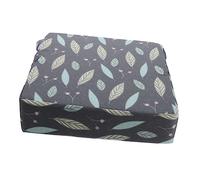 LAPYAPPE Kids Dining Chair Booster Cushion, Waterproof Polyester Highchair Seat Pad, Non-Slip Booster Seat for Toddlers Ages 1-5, Gray Leaf Pattern, Portable Dining Chair Lift Cushion