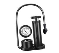 LAPYAPPE Mini Portable Bike Floor Pump with Pressure Gauge High Pressure Foot Pedal Inflator for Bicycle Tires Lightweight Metal Construction Multi Purpose Tire Inflator for All Bikes Black