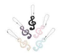 LAPYAPPE Musical Note Keychain Resist Daily Wear and Tear 5pcs Acrylic Ornament with Unique Cartoon Design Birthday Favor or Concert Party Favour Gift for Music Lovers and Musicians