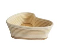 LAPYAPPE Natural Vine Heart Shape Baking Basket with Cover for Rising Dough and Crispy Crust Bread Making Non-stick Proofing Container for Artisan Loaf and Sourdough