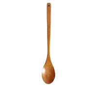 LAPYAPPE Natural Wooden Long Handle Kitchen Mixing Spoon with Smooth Curve Design and Easy to Grip Handle, Japanese Aesthetic Coffee- Cooking Utensil for Stirring and Serving