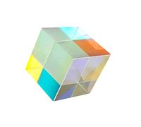 LAPYAPPE Optical Glass Cube Prism RGB Color Dispersion Lens 20x20x20mm for Physics Education and Home Decoration