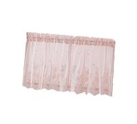 LAPYAPPE Pink Lace Half Curtain Short Window Decorative Shade for Kitchen Balcony Home Premium Polyester Light Filtering Ventilated Design Suitable for Childrens Rooms