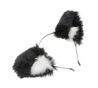 LAPYAPPE Plush Cat Ear Hairband in Black for Cosplay and Makeup, Metal and Fabric Material with Lovely 3d Cat Ears Design, Festival Party Headwear for Girlfriend or Wife