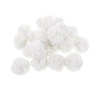 LAPYAPPE Polyester Yarn Pom Poms Soft Fuzzy Round Balls for Crafts 8cm 20pcs White Christmas Decorations for DIY Hats and Garland Making