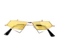 LAPYAPPE Punk Style Cat Eye Shaped Sunglasses for Women, Lightweight Metal Frame with Sturdy Structure, for Party Dress up Decor and Outdoor Activities, Khaki Colour