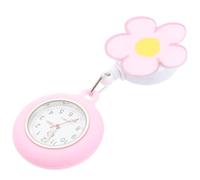 LAPYAPPE Quartz Nurse Pocket Watch with Pink Cartoon Pattern and Silicone Cover Designed for Newly Qualified Nurses
