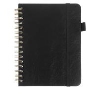 LAPYAPPE Refillable A6 Spiral Password Book with Alphabetical Tabs, Pen Holder, and Page Dividers for Secure Address and Password Organization in Black