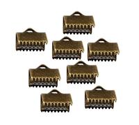 LAPYAPPE Ribbon Ends with Textured Crimp End Clamps 100pcs Fastener Clasps 1.3cm Metal Plated for Ribbon and Leather Flat Cords for Crafts and Necklaces