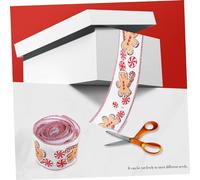 LAPYAPPE Rustic Christmas Ribbon White Gingerbread Linen Wire Edge for Gift Wrapping Wreaths Garland DIY Crafts Xmas Tree and Decorative Ribbon for Holiday Decorations