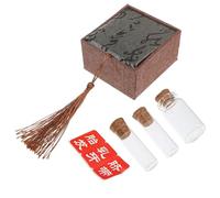 LAPYAPPE Tooth Keepsake Box Set - 3 Cobalt Blue Hair, Umbilical Cord First Tooth Storage Bottles with Random Sticker - Newborn Memory Preservation for Nursery