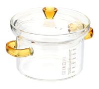 LAPYAPPE Transparent Glass Steamer Bowl High Temperature Resistant Mini Stew Pot with Scale Smooth Surface Easy Clean for Steaming Eggs Soups Edible Bird's Nest Lightweight and Portable
