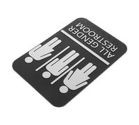 LAPYAPPE Unisex Restroom Sign with Braille for Visually Impaired Abs Material Self Adhesive Bathroom Wall Decor for Home and Business Inclusive Gender Neutral Toilet Door Indicator