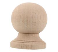 LAPYAPPE Unpainted Wood Ball Finial for Staircases and Flagpoles Rustic Solid Wood Post Cap Decorative Roman Style Newel Topper for Bedposts DIY Craft Fence Column Accessories