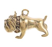 LAPYAPPE Vintage Brass Bulldog Keychain Pendant with Brown Finish, Unique Hanging Ornament for Handbag and DIY Decor, Stylish Bulldog Charm Accessory