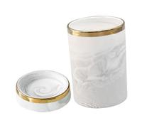 LAPYAPPE Vintage Marble Pattern Cutlery Holder with Gold Edge Large Ceramic Utensil Organizer for Kitchen Countertop Spoon and Chopstick Storage Container Practical Home and Restaurant