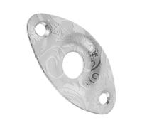 LAPYAPPE Vintage Oval Stainless Steel Electric Guitar Output Jack Plate with Engraved Patterns, Easy Installation and Screws Included, Silver Finish for Electric Guitar Accessories