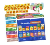 LAPYAPPE Wall Hanging Weekly Calendar Pocket Chart Educational Weather Pendant for Classroom and Home Learning with Cards Practical Teaching Tool for Days Months and Weather Activities