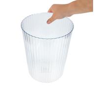 LAPYAPPE White Small Trash Can, Thickened Open-Top Creative Paper Bin for Home and Bathroom, Simple Style Waste Paper Bucket for Bedroom and Office Use