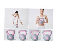 LAPYAPPE Women Kettlebell with Non-slip Grip for Muscle Strength and Endurance Training Gray Pink Kettle-bell Exercise Equipment for Home Workouts and Body Sculpting