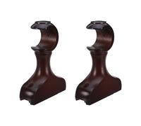 LAPYAPPE Wooden Curtain Rod Brackets with Versatile Application 2pcs for 1 Inch 28 Mm Pole , Coffee Colour , Premium Wood Material , Minimizes Noise for Bathroom and Kitchen Window
